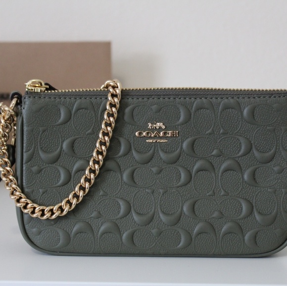 Coach Handbags - Coach military green large Wristlet/clutch